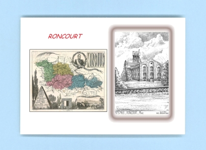 Cartes Postales impression Noir avec dpartement sur la ville de RONCOURT Titre : mine