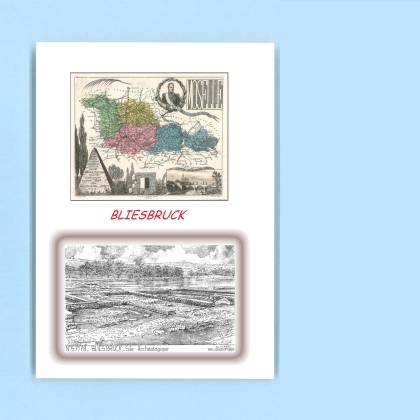 Cartes Postales impression Noir avec dpartement sur la ville de BLIESBRUCK Titre : site archeologique