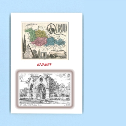 Cartes Postales impression Noir avec dpartement sur la ville de ENNERY Titre : belle croix