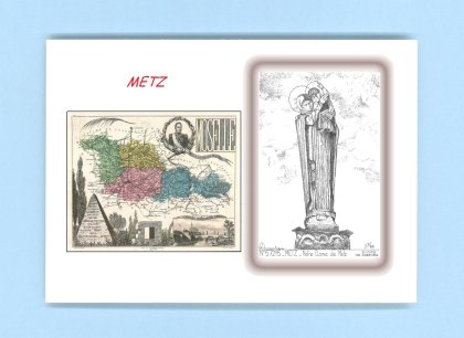 Cartes Postales impression Noir avec dpartement sur la ville de METZ Titre : notre dame de metz