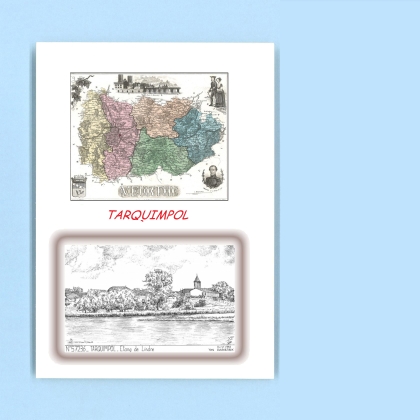 Cartes Postales impression Noir avec dpartement sur la ville de TARQUIMPOL Titre : etang de lindre
