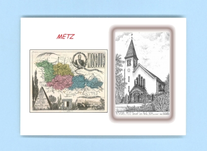 Cartes Postales impression Noir avec dpartement sur la ville de METZ Titre : devant les ponts
