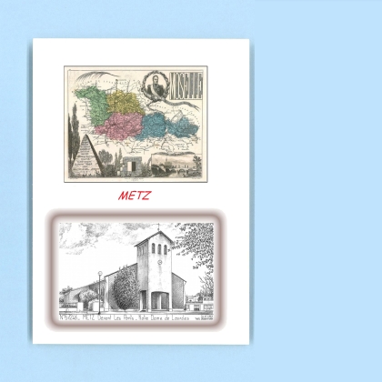 Cartes Postales impression Noir avec dpartement sur la ville de METZ Titre : devant les pontsnd de lourdes