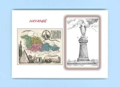 Cartes Postales impression Noir avec dpartement sur la ville de HAYANGE Titre : la vierge