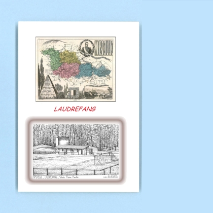 Cartes Postales impression Noir avec dpartement sur la ville de LAUDREFANG Titre : stade pierre hoube