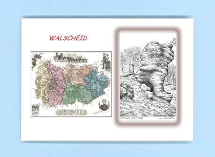 Cartes Postales impression Noir avec dpartement sur la ville de WALSCHEID Titre : vue