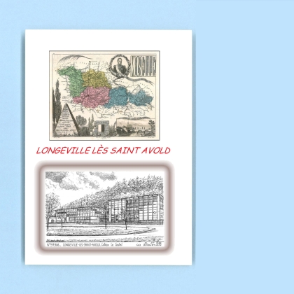 Cartes Postales impression Noir avec dpartement sur la ville de LONGEVILLE LES ST AVOLD Titre : college le castel