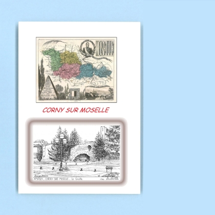 Cartes Postales impression Noir avec dpartement sur la ville de CORNY SUR MOSELLE Titre : la grotte