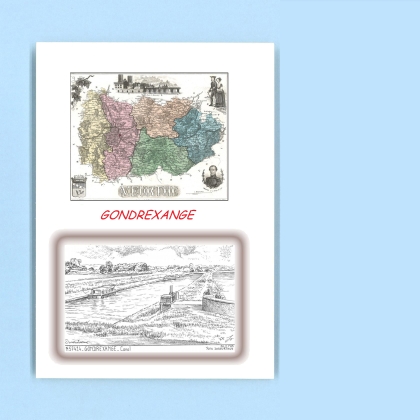 Cartes Postales impression Noir avec dpartement sur la ville de GONDREXANGE Titre : canal