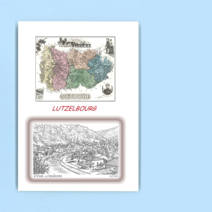 Cartes Postales impression Noir avec dpartement sur la ville de LUTZELBOURG Titre : vue