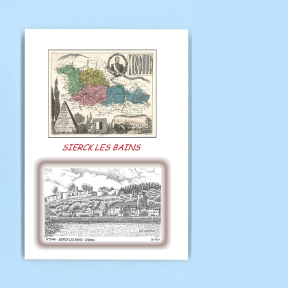 Cartes Postales impression Noir avec dpartement sur la ville de SIERCK LES BAINS Titre : chateau