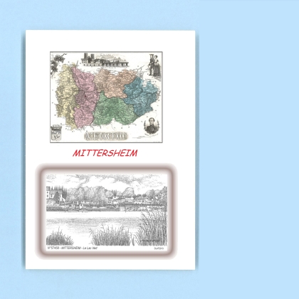 Cartes Postales impression Noir avec dpartement sur la ville de MITTERSHEIM Titre : le lac vert