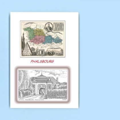 Cartes Postales impression Noir avec dpartement sur la ville de PHALSBOURG Titre : porte de france