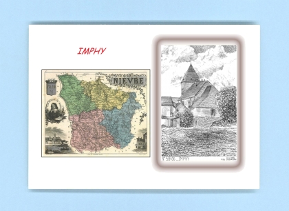 Cartes Postales impression Noir avec dpartement sur la ville de IMPHY Titre : vue
