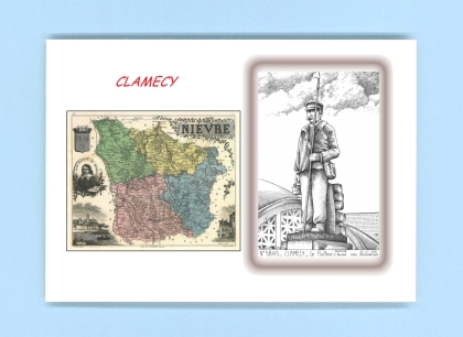 Cartes Postales impression Noir avec dpartement sur la ville de CLAMECY Titre : le flotteur