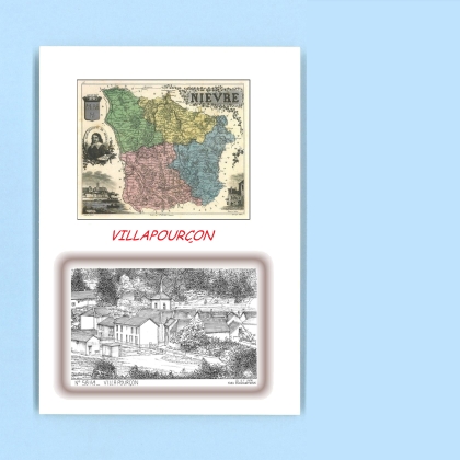 Cartes Postales impression Noir avec dpartement sur la ville de VILLAPOURCON Titre : vue