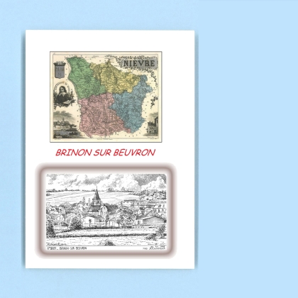 Cartes Postales impression Noir avec dpartement sur la ville de BRINON SUR BEUVRON Titre : vue