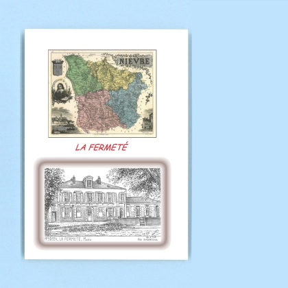 Cartes Postales impression Noir avec dpartement sur la ville de LA FERMETE Titre : mairie