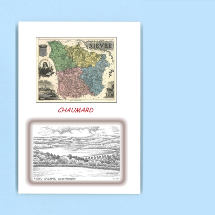 Cartes Postales impression Noir avec dpartement sur la ville de CHAUMARD Titre : lac de panneciere