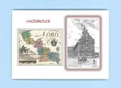 Cartes Postales impression Noir avec dpartement sur la ville de HAZEBROUCK Titre : musee