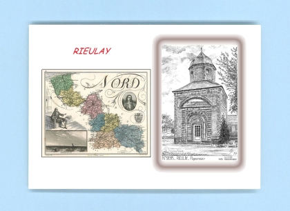 Cartes Postales impression Noir avec dpartement sur la ville de RIEULAY Titre : pigeonnier