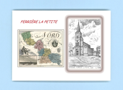 Cartes Postales impression Noir avec dpartement sur la ville de FERRIERE LA PETITE Titre : eglise