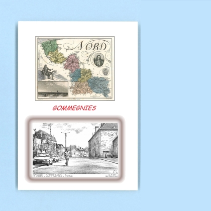 Cartes Postales impression Noir avec dpartement sur la ville de GOMMEGNIES Titre : avenue