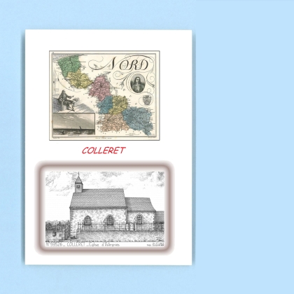 Cartes Postales impression Noir avec dpartement sur la ville de COLLERET Titre : eglise d ostergnies