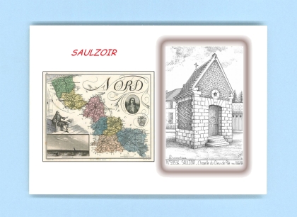 Cartes Postales impression Noir avec dpartement sur la ville de SAULZOIR Titre : chapelle du dieu de pitie