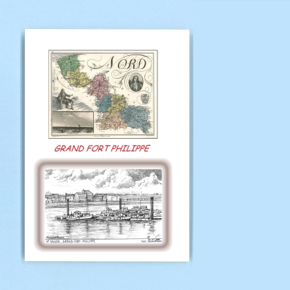 Cartes Postales impression Noir avec dpartement sur la ville de GRAND FORT PHILIPPE Titre : vue