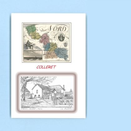 Cartes Postales impression Noir avec dpartement sur la ville de COLLERET Titre : mairie
