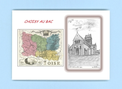 Cartes Postales impression Noir avec dpartement sur la ville de CHOISY AU BAC Titre : eglise