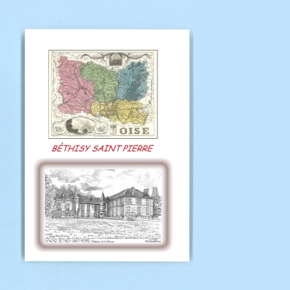 Cartes Postales impression Noir avec dpartement sur la ville de BETHISY ST PIERRE Titre : chateau de la douye