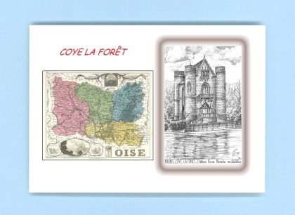 Cartes Postales impression Noir avec dpartement sur la ville de COYE LA FORET Titre : chateau reine blanche