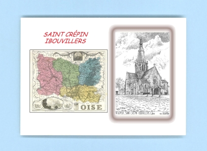 Cartes Postales impression Noir avec dpartement sur la ville de ST CREPIN IBOUVILLERS Titre : eglise