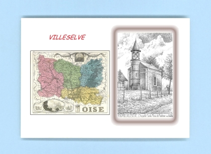 Cartes Postales impression Noir avec dpartement sur la ville de VILLESELVE Titre : chapelle ste marie de madelein