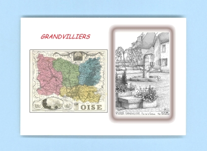 Cartes Postales impression Noir avec dpartement sur la ville de GRANDVILLIERS Titre : clos de la fontaine