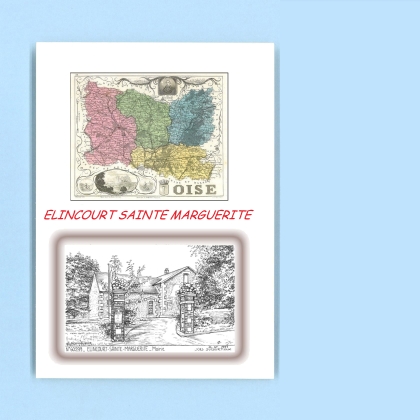 Cartes Postales impression Noir avec dpartement sur la ville de ELINCOURT STE MARGUERITE Titre : mairie