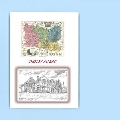 Cartes Postales impression Noir avec dpartement sur la ville de CHOISY AU BAC Titre : mairie