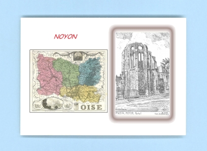 Cartes Postales impression Noir avec dpartement sur la ville de NOYON Titre : portail