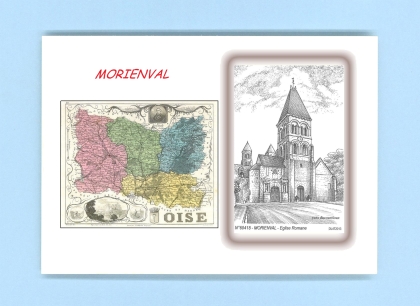 Cartes Postales impression Noir avec dpartement sur la ville de MORIENVAL Titre : eglise romane
