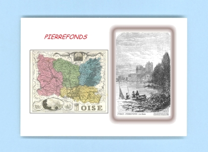 Cartes Postales impression Noir avec dpartement sur la ville de PIERREFONDS Titre : les bains