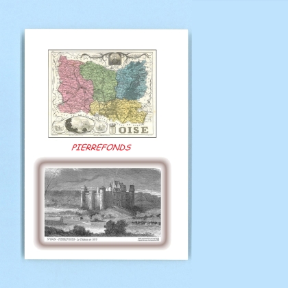 Cartes Postales impression Noir avec dpartement sur la ville de PIERREFONDS Titre : le chateau en 1610
