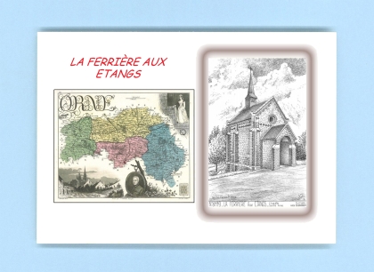 Cartes Postales impression Noir avec dpartement sur la ville de LA FERRIERE AUX ETANGS Titre : chapelle ste anne