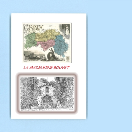 Cartes Postales impression Noir avec dpartement sur la ville de LA MADELEINE BOUVET Titre : grotte ste marie madeleine