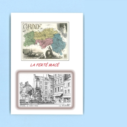 Cartes Postales impression Noir avec dpartement sur la ville de LA FERTE MACE Titre : vue