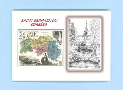 Cartes Postales impression Noir avec dpartement sur la ville de ST GERMAIN DU CORBEIS Titre : vue