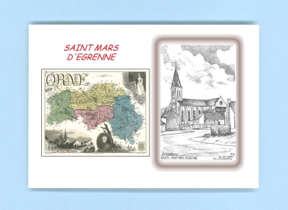 Cartes Postales impression Noir avec dpartement sur la ville de ST MARS D EGRENNE Titre : vue