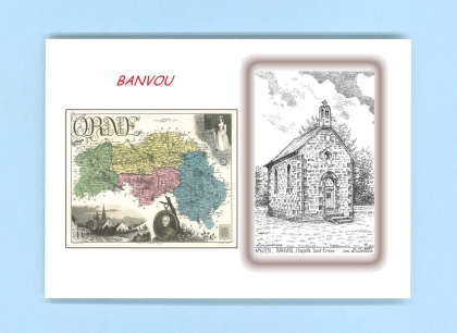 Cartes Postales impression Noir avec dpartement sur la ville de BANVOU Titre : chapelle st ernier