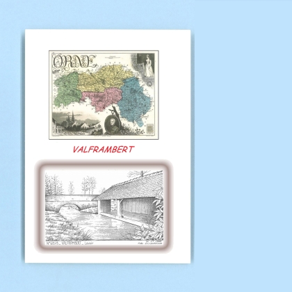 Cartes Postales impression Noir avec dpartement sur la ville de VALFRAMBERT Titre : lavoir